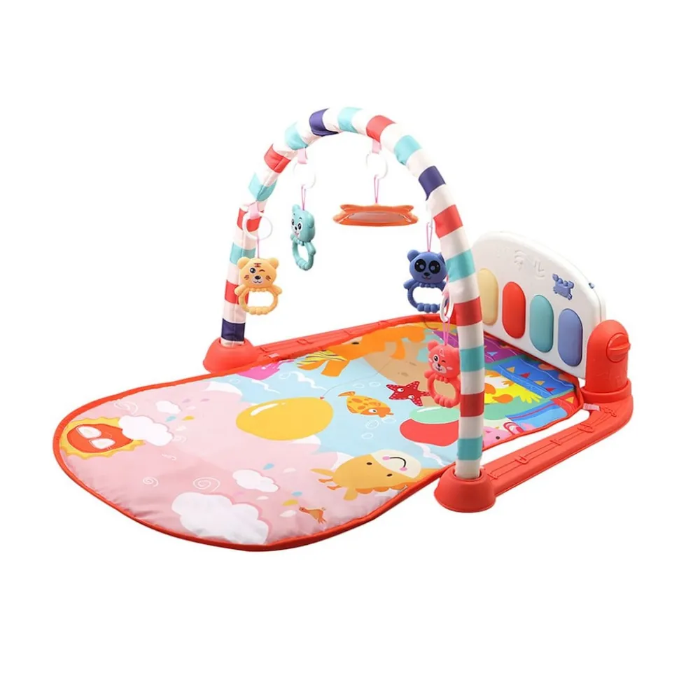 Chipolino Spielcenter Animals, Spielbogen Krabbeldecke Musiktasten Licht Tiere rot