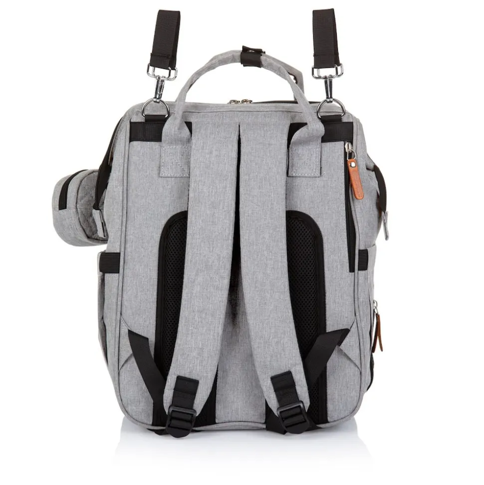 Chipolino Wickeltasche, Kinderwagen Rucksack Reißverschluss Schnullertasche hellgrau