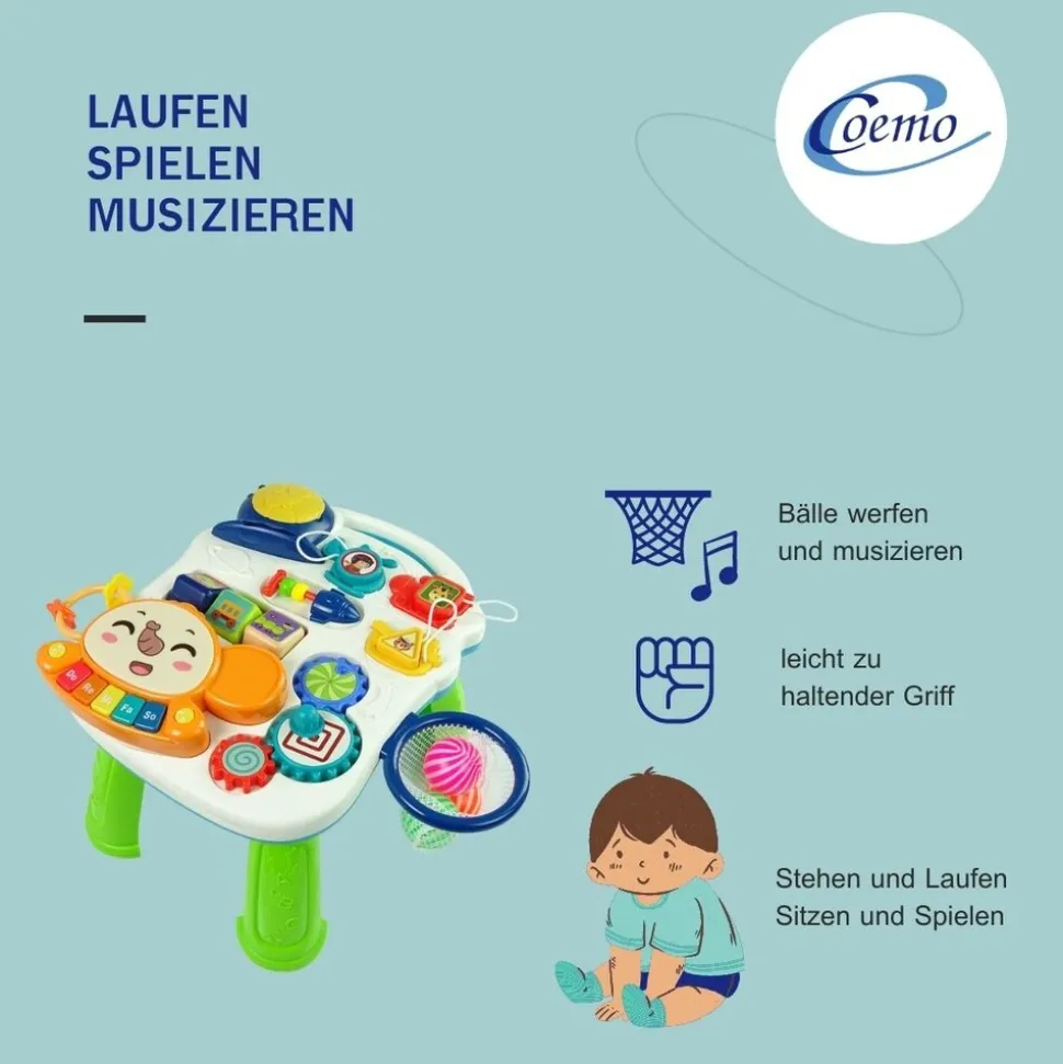 Coemo 2in1 Baby Laufwagen Rolli und Multifunktion Spieltisch