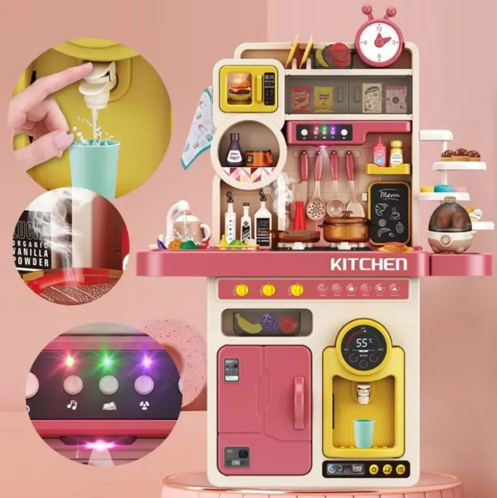 Coemo Kinderküche Tony Spielküche ROSA mit viel Zubehör