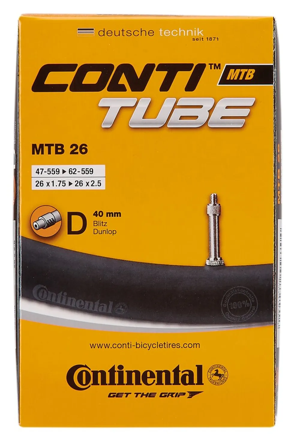 CONTINENTAL-Fahrradschlauch 26" x 1,75 - 2.125, Patentventil