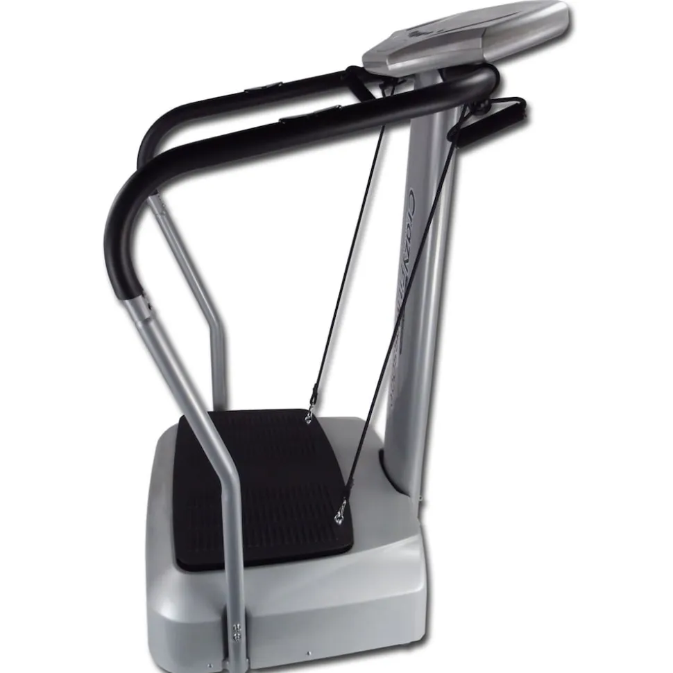 Crazy Fit Massage Fitness Vibrationsplatte inkl. Bänder Silber