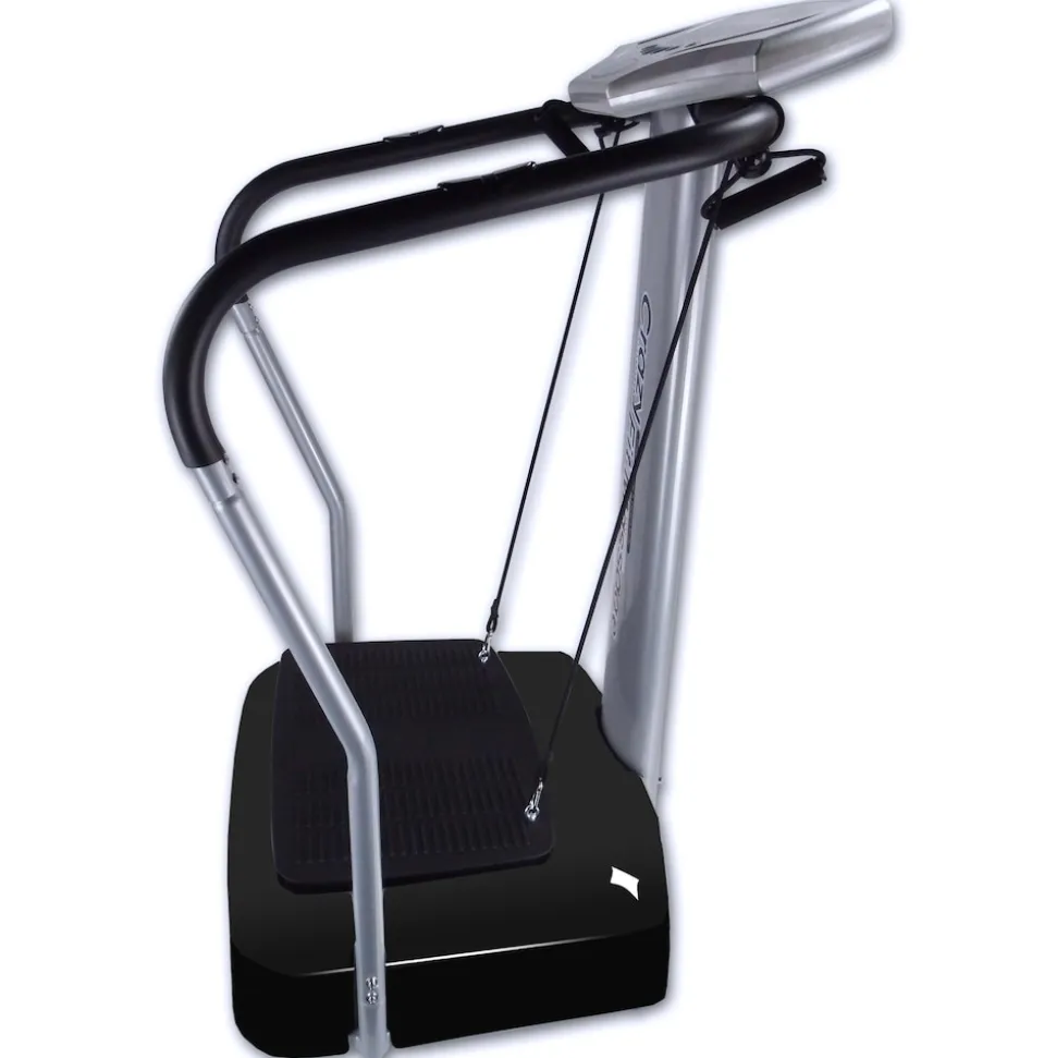 Crazy Fit Massage Fitness Vibrationsplatte inkl. Bänder Silber