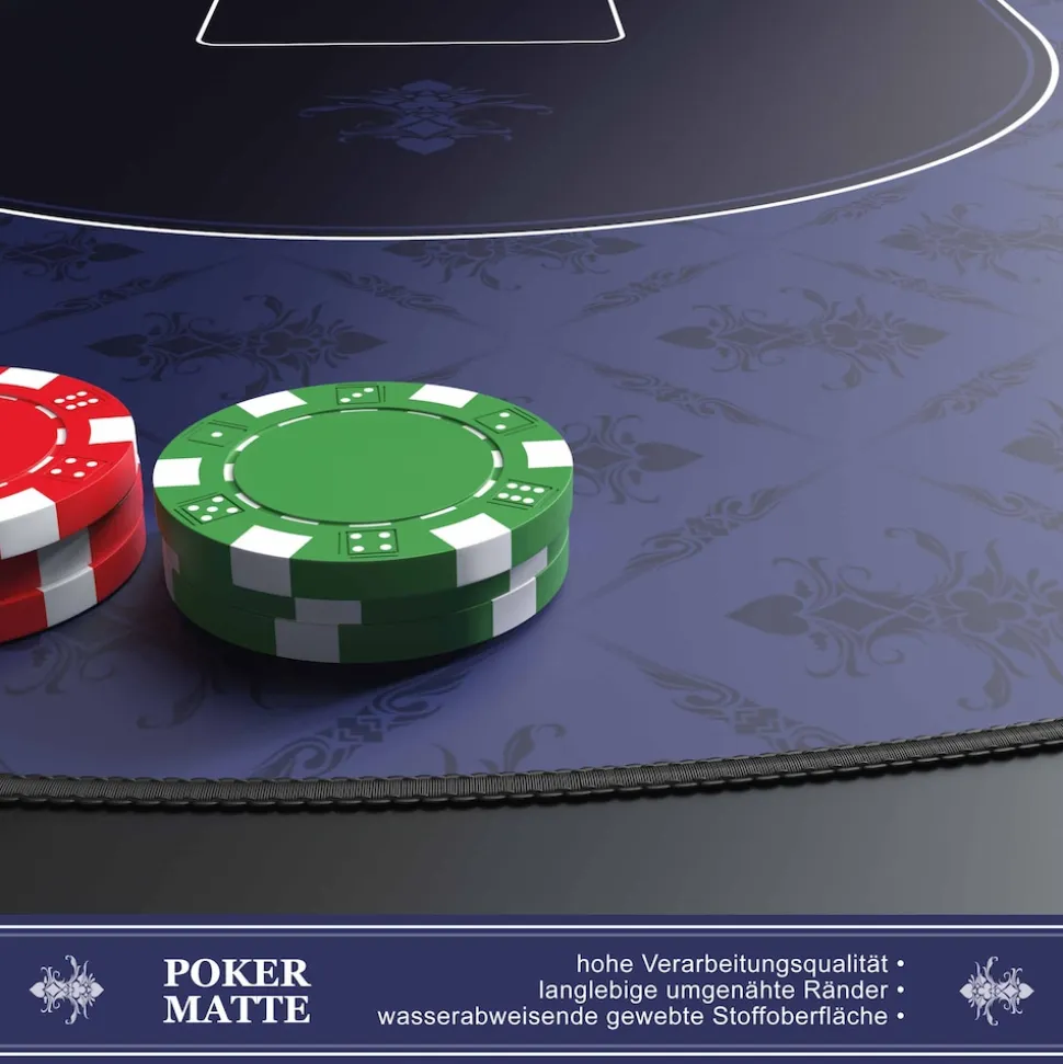 CSL Extra große Tischauflage Pokermatte 1000 x 600 mm / Kartenspiel Matte / Ovales Design