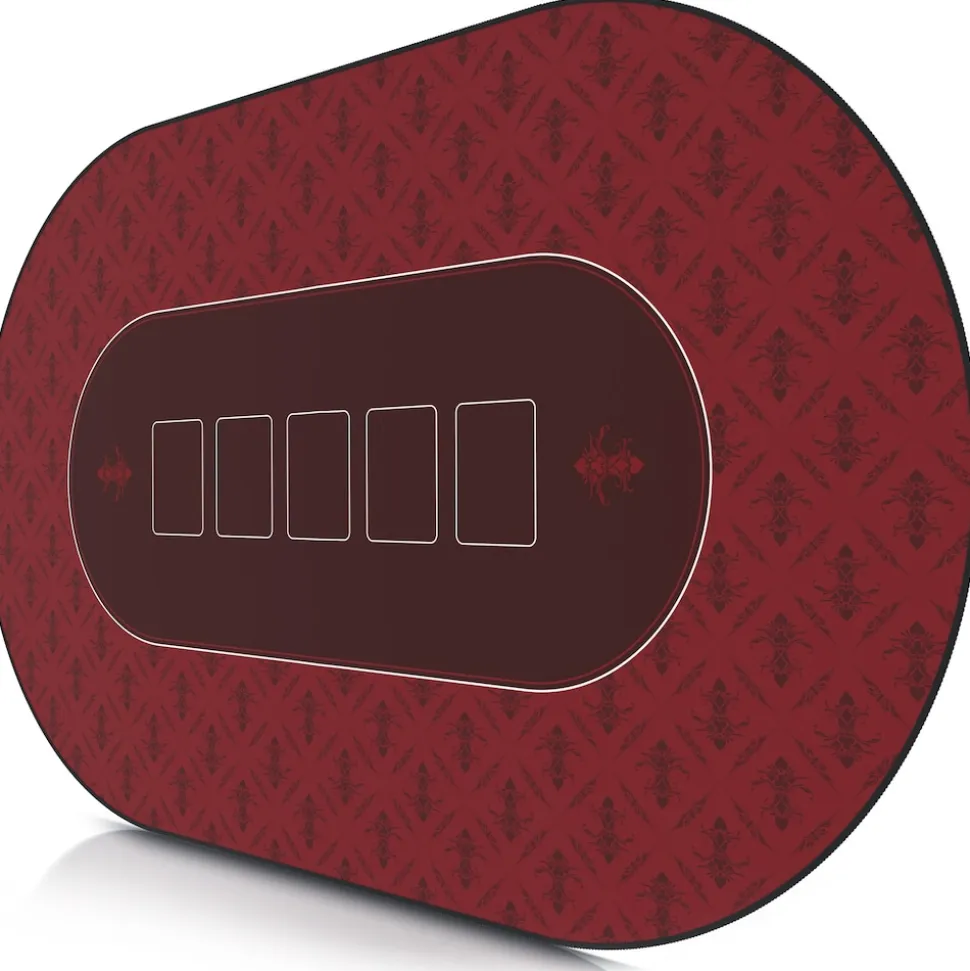CSL Extra große Tischauflage Pokermatte 1000 x 600 mm / Kartenspiel Matte / Ovales Design