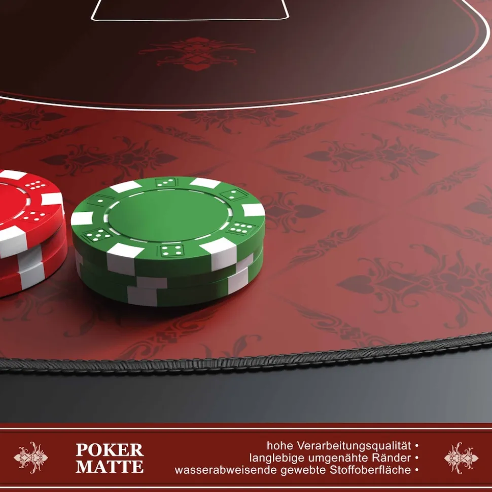 CSL Extra große Tischauflage Pokermatte 1000 x 600 mm / Kartenspiel Matte / Ovales Design