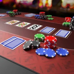 CSL Extra große Tischauflage Pokermatte 1000 x 600 mm / Kartenspiel Matte / Ovales Design