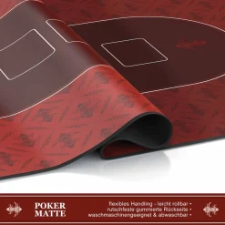 CSL Extra große Tischauflage Pokermatte 1000 x 600 mm / Kartenspiel Matte / Ovales Design