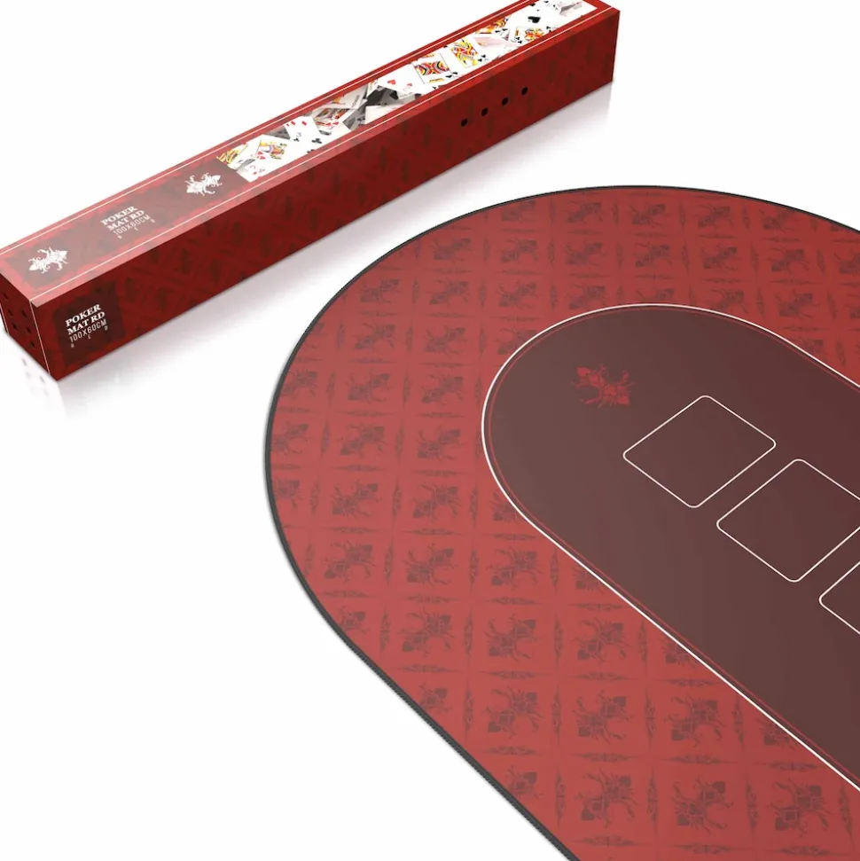 CSL Extra große Tischauflage Pokermatte 1000 x 600 mm / Kartenspiel Matte / Ovales Design