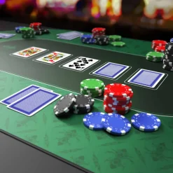 CSL Extra große Tischauflage Pokermatte 1000 x 600 mm / Kartenspiel Matte / Ovales Design