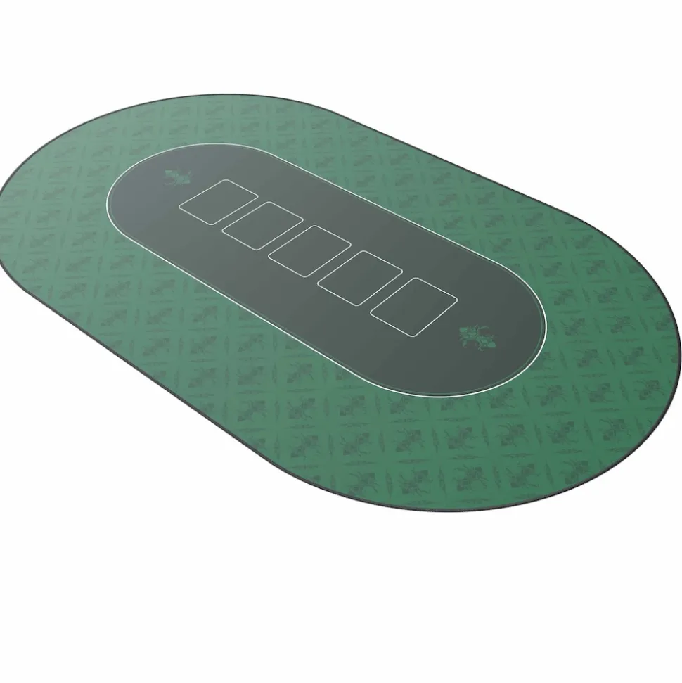 CSL Extra große Tischauflage Pokermatte 1000 x 600 mm / Kartenspiel Matte / Ovales Design