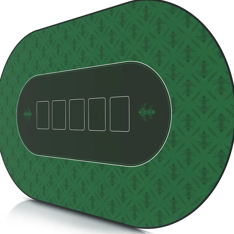 CSL Extra große Tischauflage Pokermatte 1000 x 600 mm / Kartenspiel Matte / Ovales Design