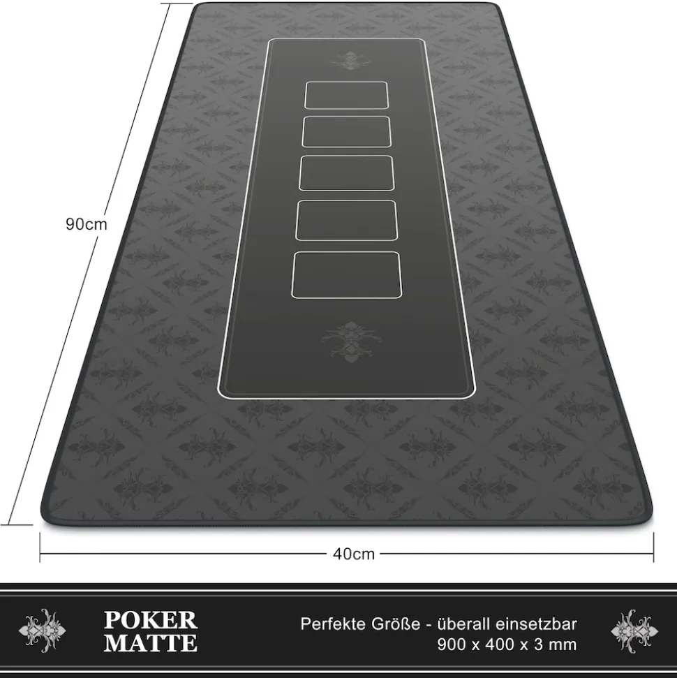 CSL Pokermatte XL Tischauflage für Poker 90 x 40cm / Kartenspiel Matte /Pokertisch Auflage