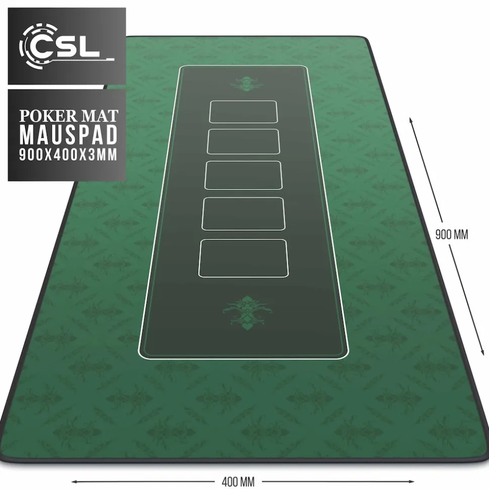 CSL Pokermatte XL Tischauflage für Poker 90 x 40cm / Kartenspiel Matte /Pokertisch Auflage