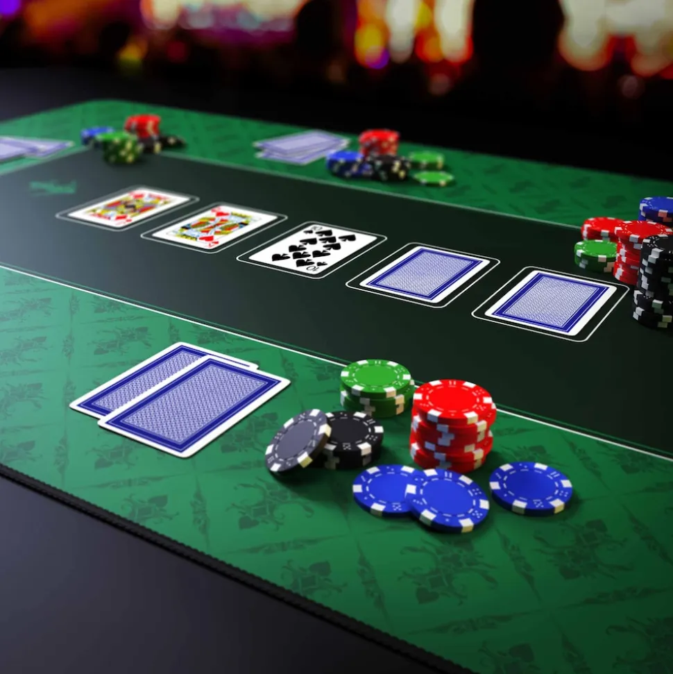 CSL Pokermatte XL Tischauflage für Poker 100 x 60cm / Kartenspiel Matte / Pokertisch Auflage