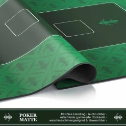 CSL Pokermatte XL Tischauflage für Poker 100 x 60cm / Kartenspiel Matte / Pokertisch Auflage