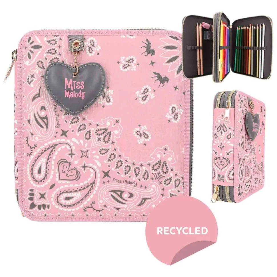 Depesche 2-Fach Federtasche Bandana Miss Melody 20 x 18,7 x 5,5 cm