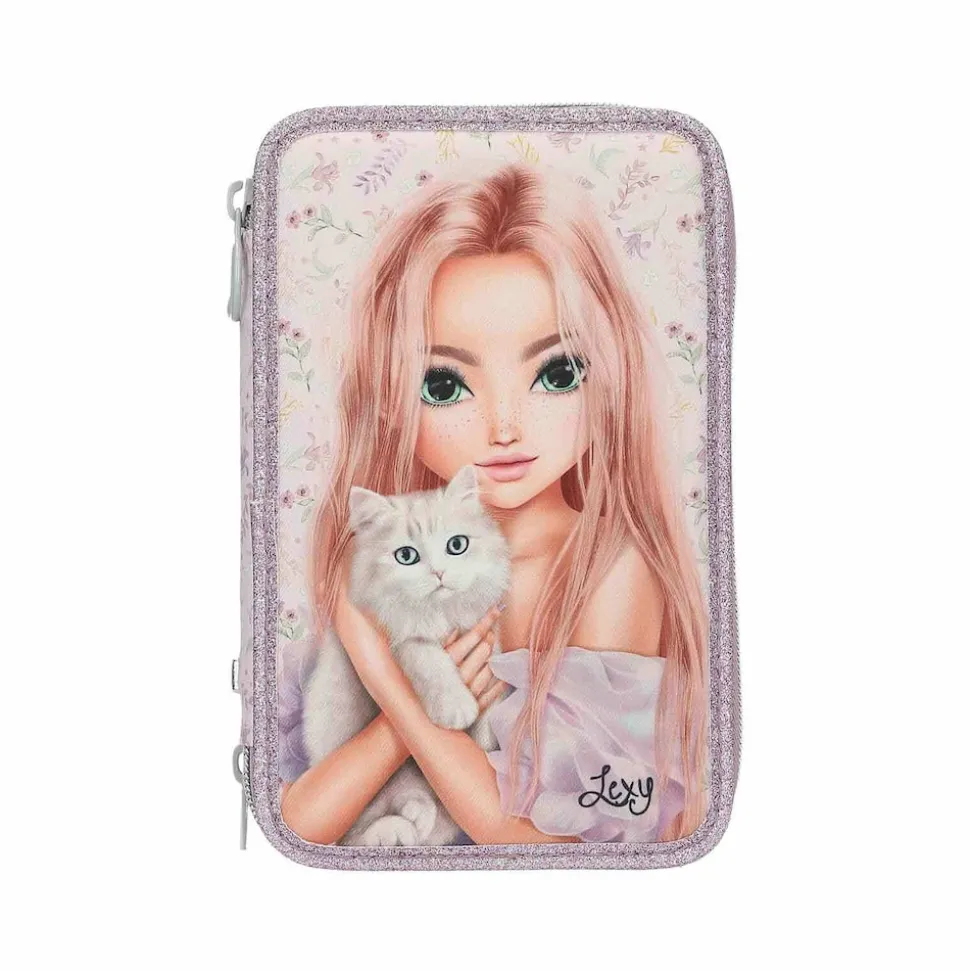 Depesche 3-Fach Federtasche BLOOMING KITTY TOPModel 7,5 x 13 x 20 cm