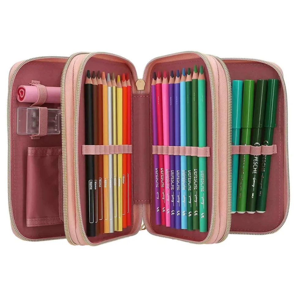 Depesche 3-Fach Federtasche BLOSSOM PONY inkl. Stifte Miss Melody 7,5 x 13 x 20 cm