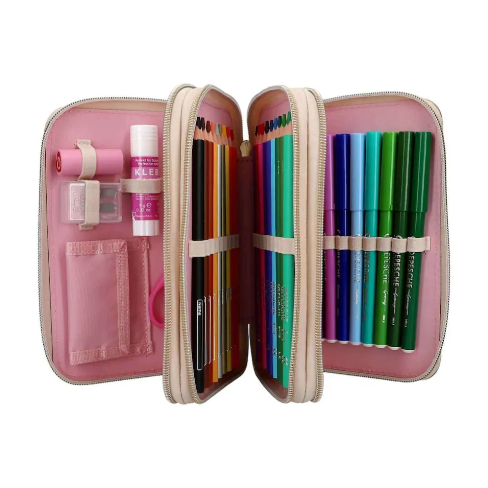 Depesche 3-Fach Federtasche CLASSIC inkl. Stifte Miss Melody 7,5 x 13 x 20 cm