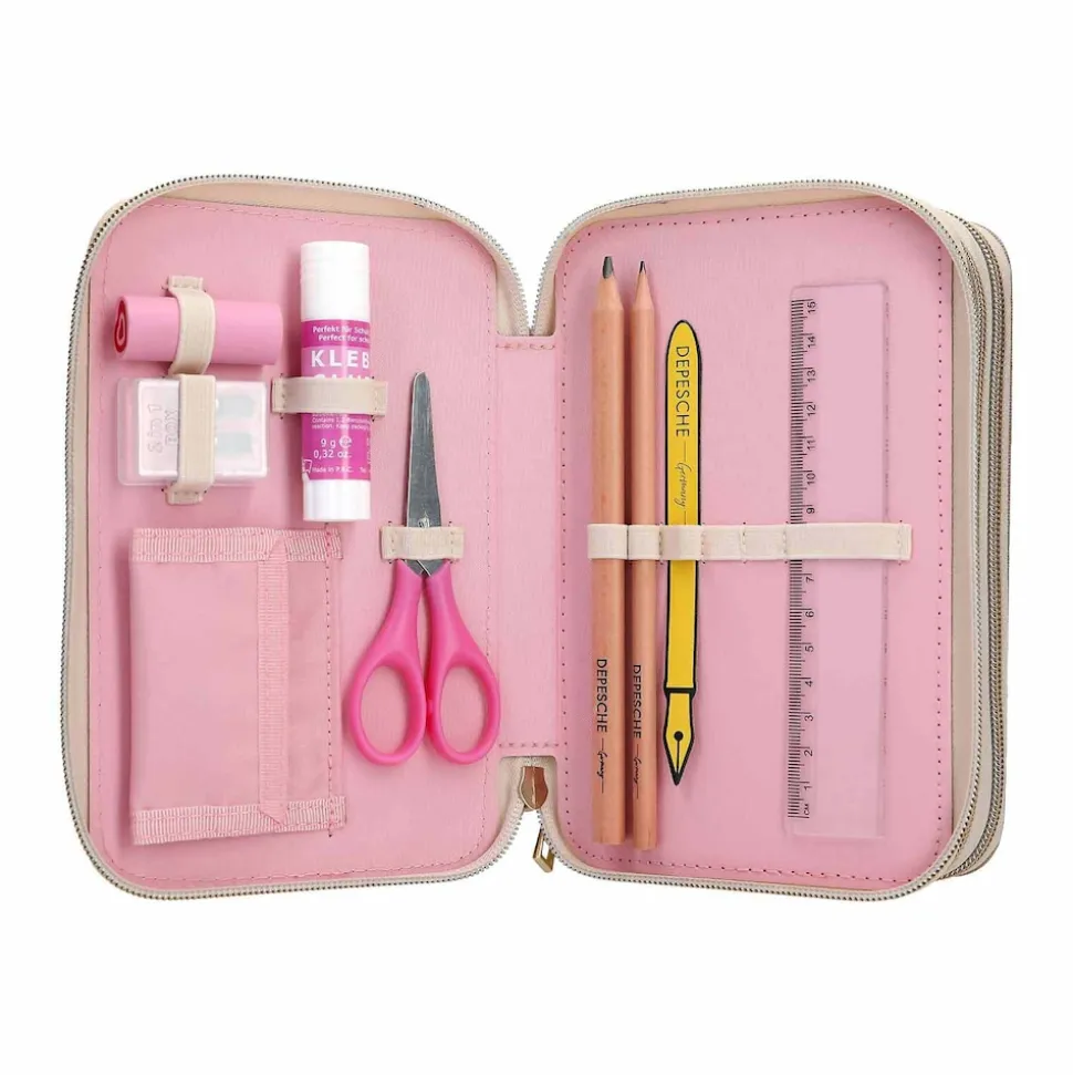 Depesche 3-Fach Federtasche CLASSIC inkl. Stifte Miss Melody 7,5 x 13 x 20 cm