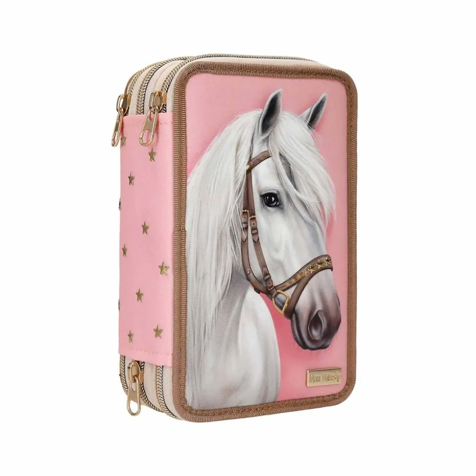 Depesche 3-Fach Federtasche CLASSIC inkl. Stifte Miss Melody 7,5 x 13 x 20 cm