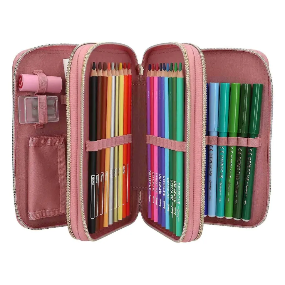 Depesche 3-Fach Federtasche Dusty Rose Miss Melody 20 x 13 x 7,5 cm