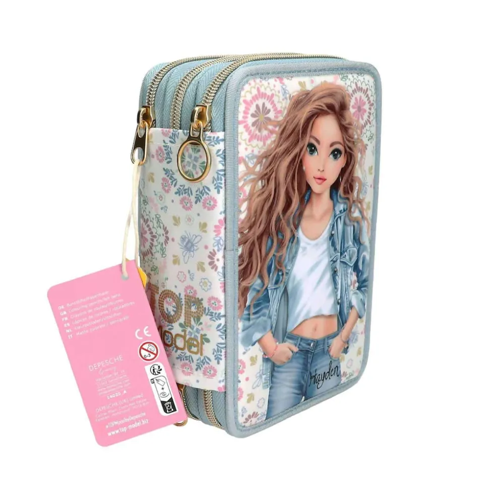 Depesche 3-Fach Federtasche FESTIVAL FUN TOPModel 7,5 x 13 x 20 cm