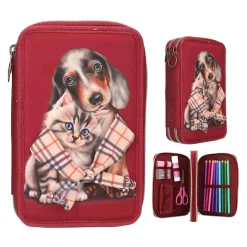 Depesche 2-Fach Federtasche FUR-EVER FRIENDS TOPModel 5,5 x 13 x 20 cm