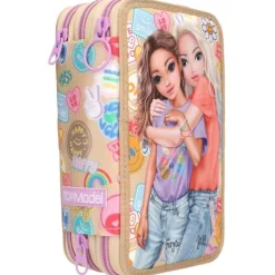 Depesche 3-Fach Federtasche GIRL POWER inkl. Stifte TOPModel 7,5 x 13 x 20 cm