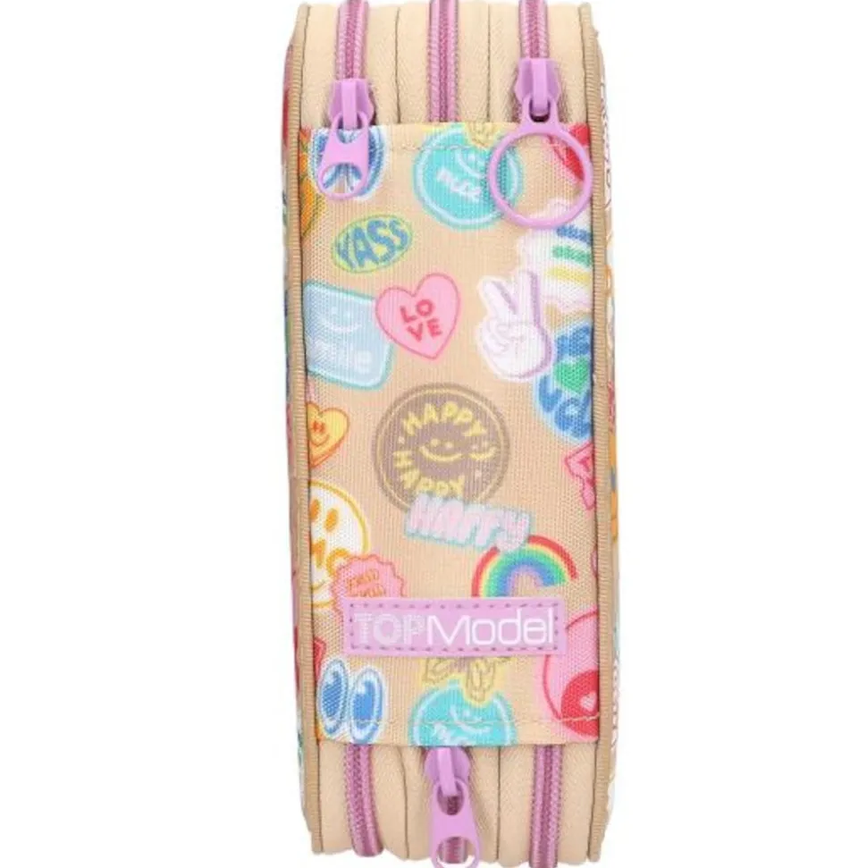 Depesche 3-Fach Federtasche GIRL POWER inkl. Stifte TOPModel 7,5 x 13 x 20 cm