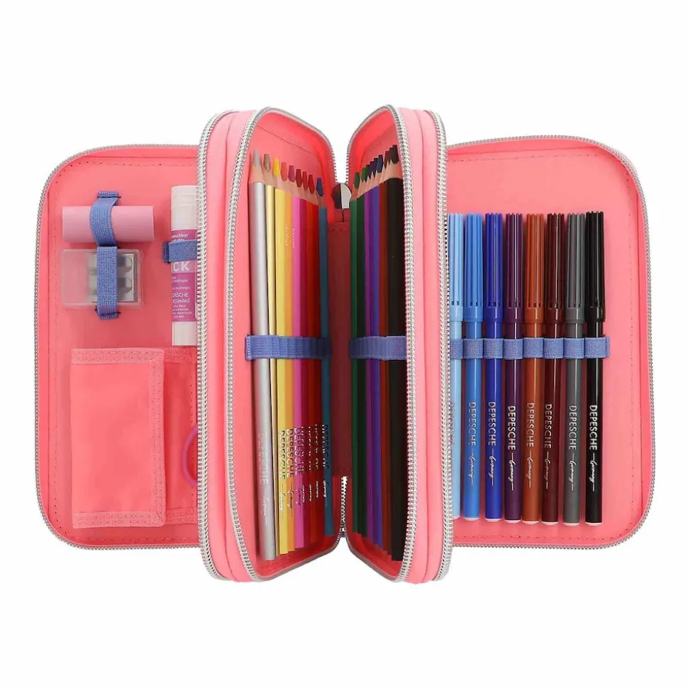 Depesche 3-Fach Federtasche inkl. Stifte TOPModel 20,5 x 14,3 x 7,5 cm
