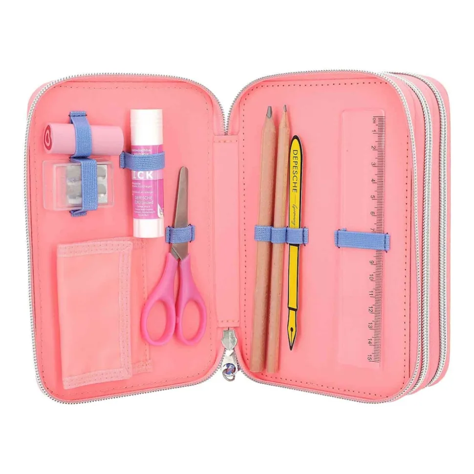 Depesche 3-Fach Federtasche inkl. Stifte TOPModel 20,5 x 14,3 x 7,5 cm