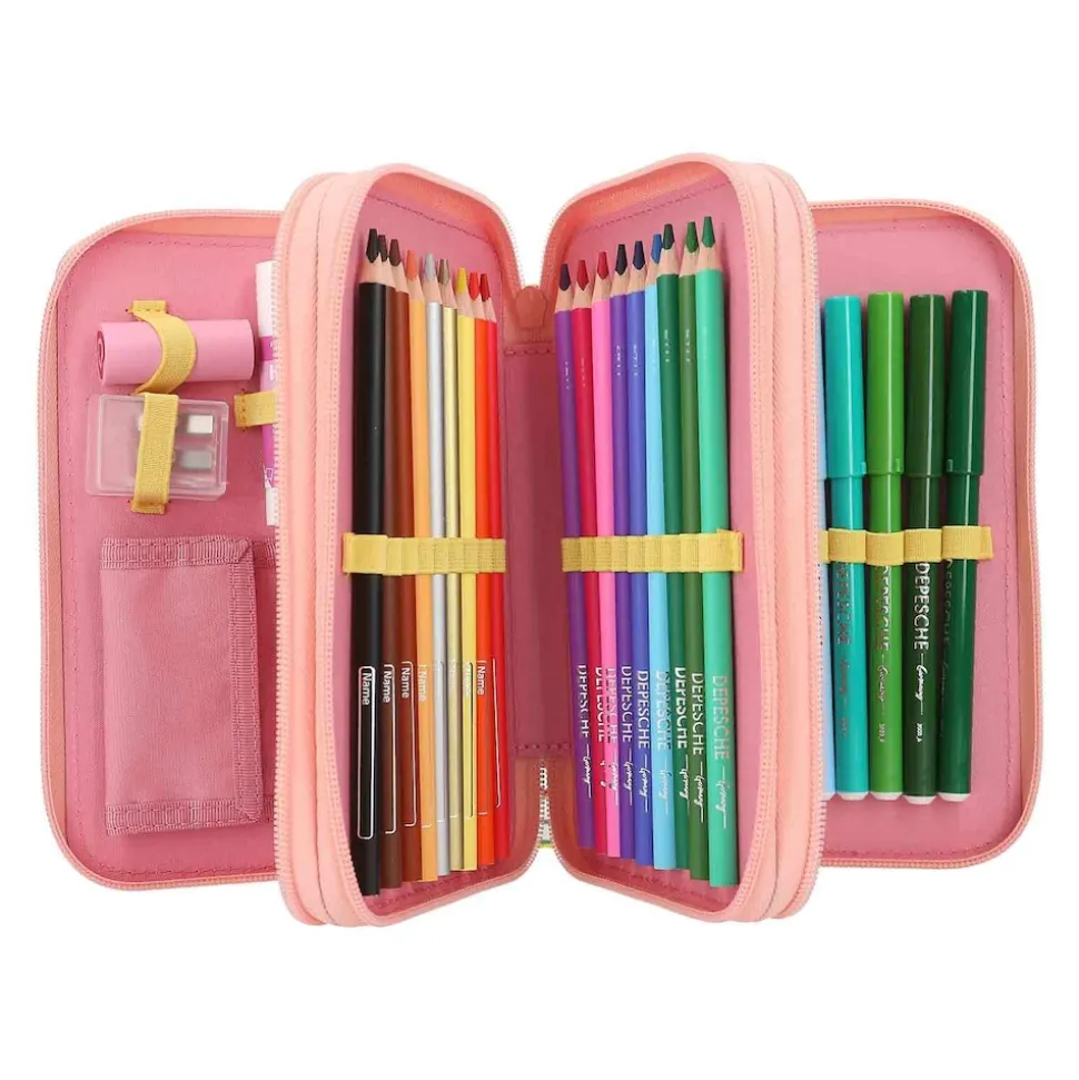 Depesche 3-Fach Federtasche JUICY inkl. Stifte TOPModel 7,5 x 13 x 20 cm