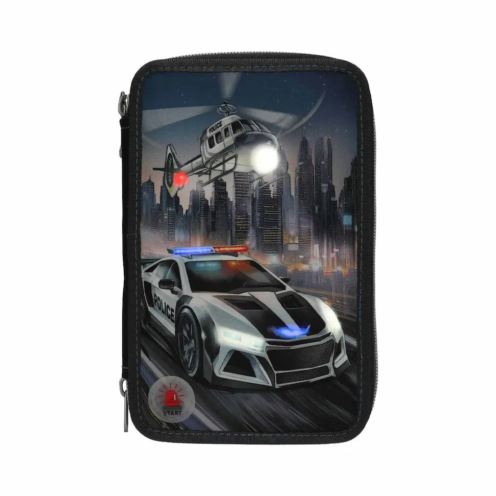 Depesche 3-Fach Federtasche LED Monster Cars 7,5 x 13 x 20 cm