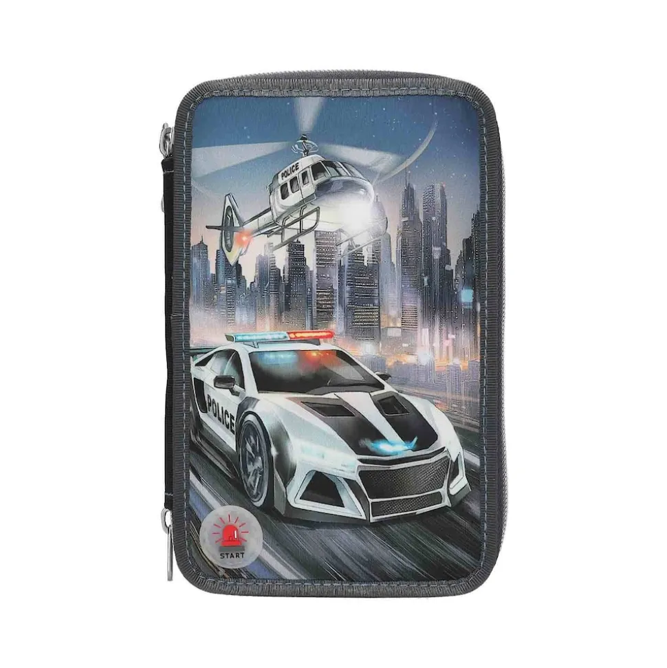 Depesche 3-Fach Federtasche LED Monster Cars 7,5 x 13 x 20 cm