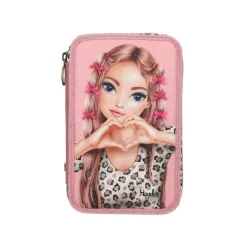 Depesche 3-Fach Federtasche LEOHEART mit Schleifen TOPModel 7,5 x 13 x 20 cm