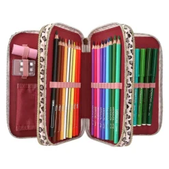 Depesche 3-Fach Federtasche LEOHEART mit Schleifen TOPModel 7,5 x 13 x 20 cm