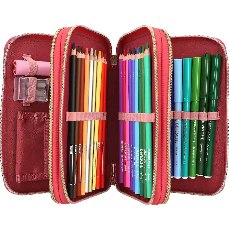 Depesche 3-Fach Federtasche LEOHEART TOPModel 7,5 x 13 x 20 cm