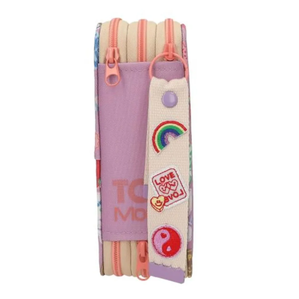 Depesche 3-Fach Federtasche mit Anhänger GIRL POWER inkl. Stifte TOPModel 7,5 x 13 x 20 cm