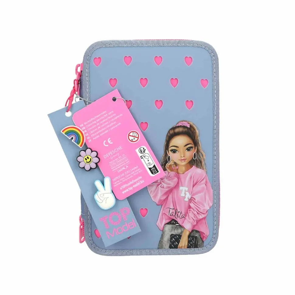 Depesche 3-Fach Federtasche mit Silikon-Pins TOPModel 7,5 x 13 x 20 cm