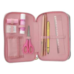 Depesche 3-Fach Federtasche mit Affen-Applikation JUICY inkl. Stifte TOPModel 7,5 x 13 x 20 cm