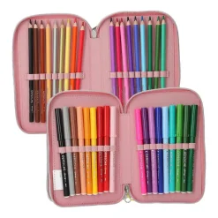 Depesche 3-Fach Federtasche mit Affen-Applikation JUICY inkl. Stifte TOPModel 7,5 x 13 x 20 cm