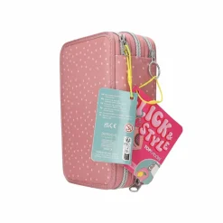 Depesche 3-Fach Federtasche mit Affen-Applikation JUICY inkl. Stifte TOPModel 7,5 x 13 x 20 cm