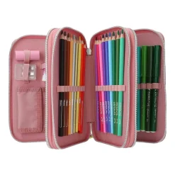 Depesche 3-Fach Federtasche mit Affen-Applikation JUICY inkl. Stifte TOPModel 7,5 x 13 x 20 cm