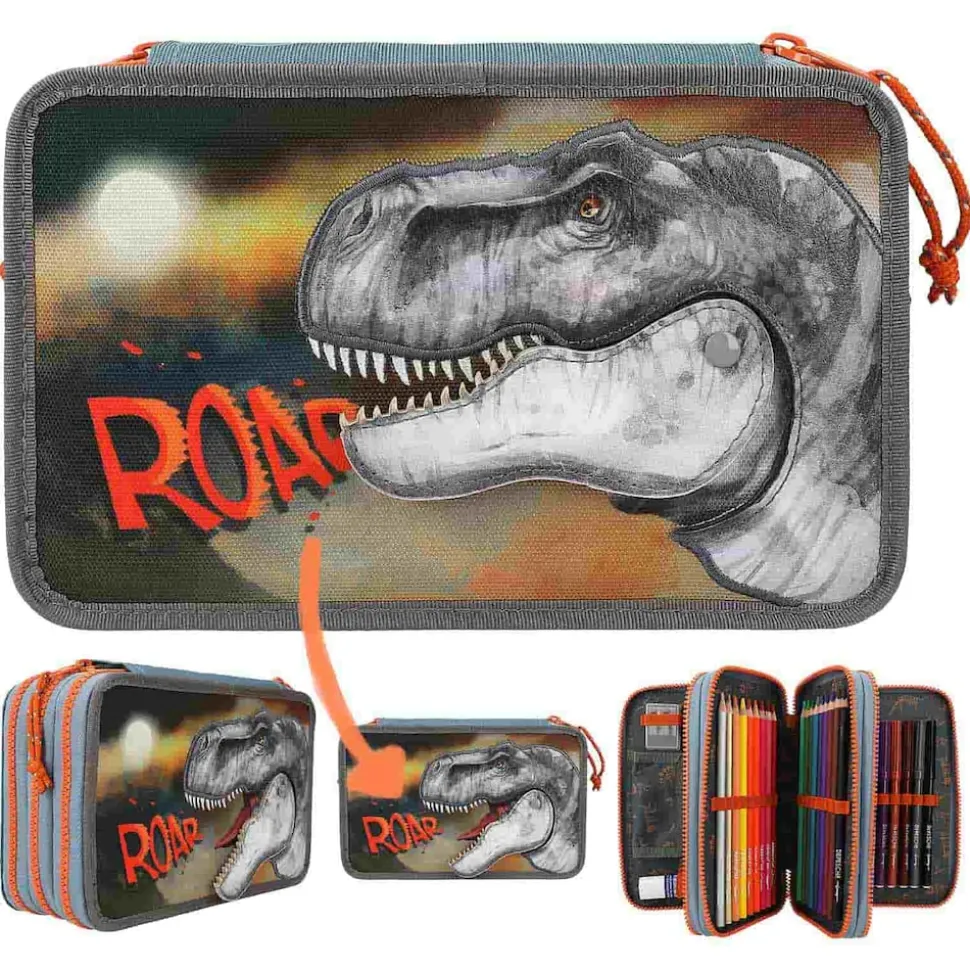Depesche 3-Fach Federtasche Roar Dino World 20 x 13 cm