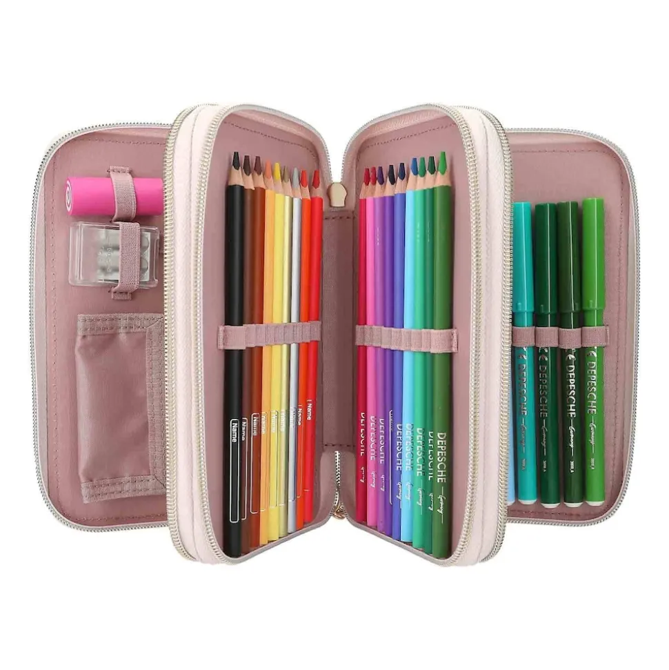 Depesche 3-Fach Federtasche SUMMER FEELING inkl. Stifte TOPModel 7,5 x 13 x 20 cm