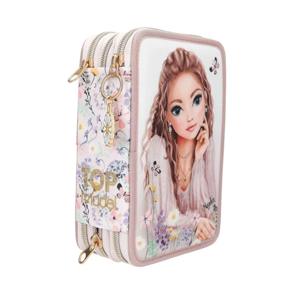 Depesche 3-Fach Federtasche SUMMER FEELING inkl. Stifte TOPModel 7,5 x 13 x 20 cm