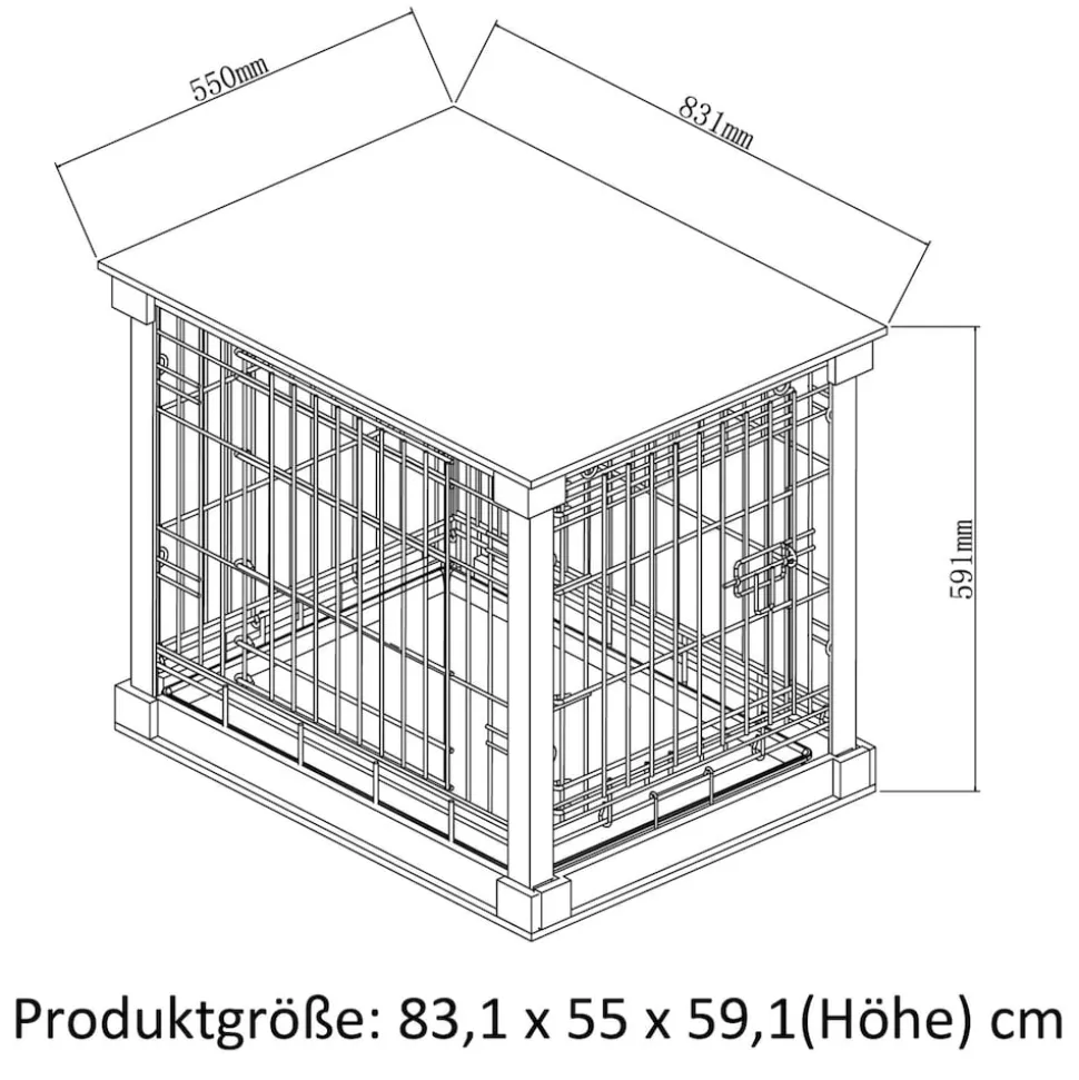 Dobar Design Haustierkäfig mit Tischoberfläche Gr.M