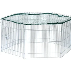 Dobar 6-eckiges Freilaufgehege, silber, 123 x 106 x 60 cm